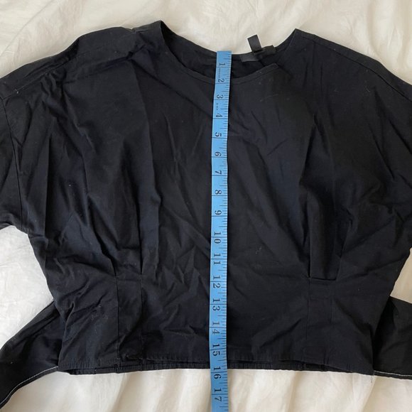 Topshop Cropped Contrast Stitch Tie Top - Picture 4 of 6